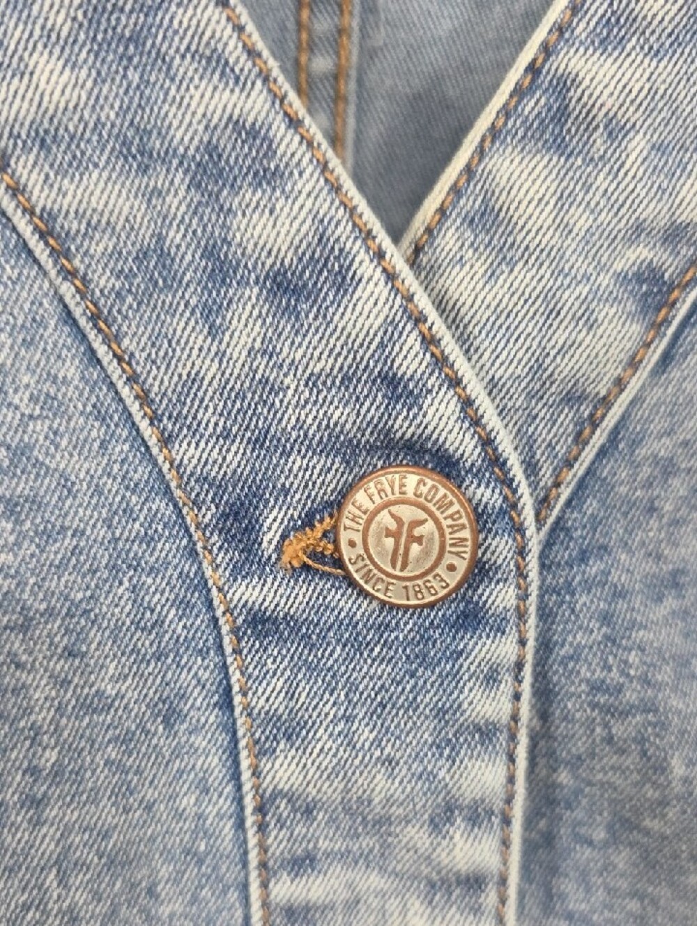 Frye Light Wash Denim Button-Front Mini Dress - Picture 4 of 7